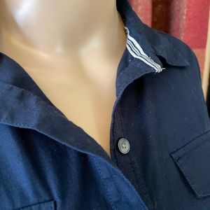 Converse fitted navy blue long sleeve blouse